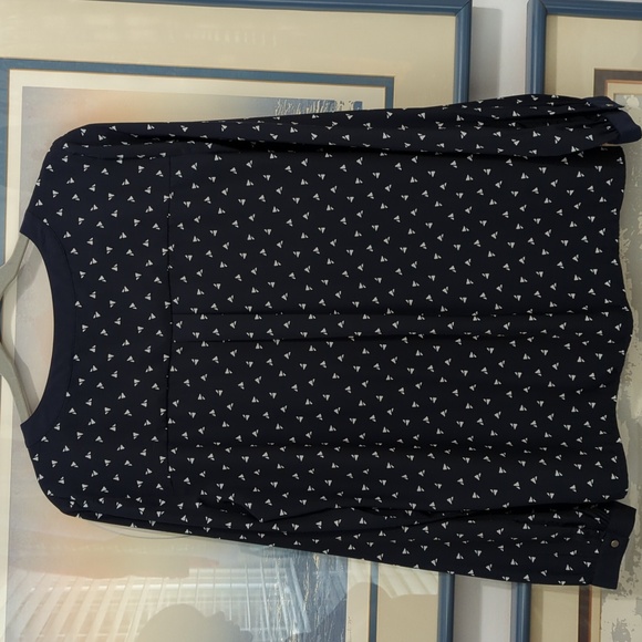 TOMMY HILFIGER NAVY BLUE BLOUSE SIZE LARGE - Picture 7 of 13